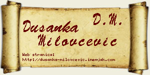 Dušanka Milovčević vizit kartica